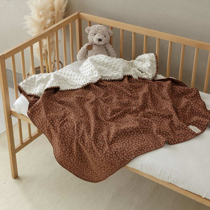 Baby Beanie Blanket Four Seasons Gauze Air Conditioning Quilt Children'S Cotton Wrinkle Baby Blanket Cartoon Pure Cotton Comfort Blanket - Image 1